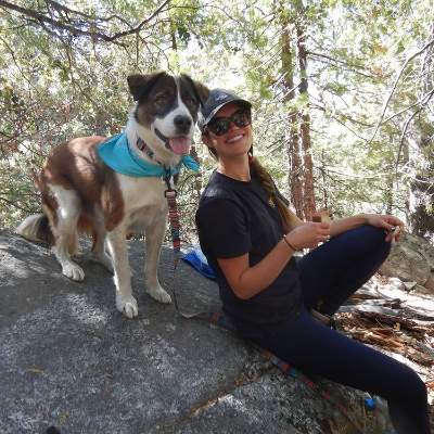 A picture of Carly Haack with her dog